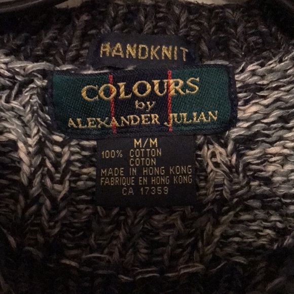 Men’s Colours by Alexander Julian Hand-knit Sweater Size M - Picture 2 of 3